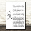 Biffy Clyro Bubbles White Script Song Lyric Quote Print