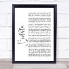 Biffy Clyro Bubbles White Script Song Lyric Quote Print