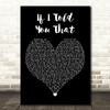 Whitney Houston If I Told You That Black Heart Decorative Wall Art Gift Song Lyric Print