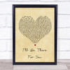 Bon Jovi I'll Be There For You Vintage Heart Song Lyric Quote Print
