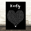 Matchbox Twenty Kody Black Heart Decorative Wall Art Gift Song Lyric Print