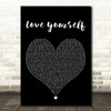 Phora Love Yourself Black Heart Decorative Wall Art Gift Song Lyric Print