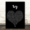 Rick Astley Try Black Heart Decorative Wall Art Gift Song Lyric Print