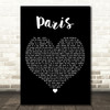 The 1975 Paris Black Heart Decorative Wall Art Gift Song Lyric Print