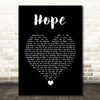 DubVision Hope Black Heart Decorative Wall Art Gift Song Lyric Print