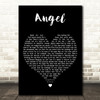 Angelis Angel Black Heart Decorative Wall Art Gift Song Lyric Print