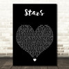 SixxAM Stars Black Heart Decorative Wall Art Gift Song Lyric Print