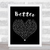 Boyzone Better Black Heart Song Lyric Quote Print