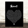 Lulu Shout Black Heart Decorative Wall Art Gift Song Lyric Print
