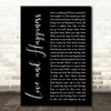 Mark Knopfler & Emmylou Harris Love and Happiness Black Script Wall Art Gift Song Lyric Print