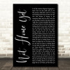 Steven Curtis Chapman Not Home Yet Black Script Decorative Wall Art Gift Song Lyric Print