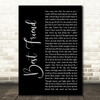 5 Seconds Of Summer Best Friend Black Script Decorative Wall Art Gift Song Lyric Print