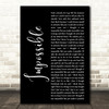 Nothing But Thieves Impossible Black Script Decorative Wall Art Gift Song Lyric Print