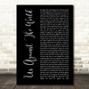 Westlife Us Against The World Black Script Decorative Wall Art Gift Song Lyric Print