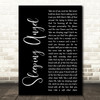 Stevie Nicks Sleeping Angel Black Script Decorative Wall Art Gift Song Lyric Print