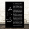 Whitney Houston Run To You Black Script Decorative Wall Art Gift Song Lyric Print