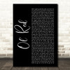 Blake Shelton Ol' Red Black Script Decorative Wall Art Gift Song Lyric Print