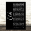Kelsea Ballerini Club Black Script Decorative Wall Art Gift Song Lyric Print