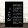 Van Halen Right Now Black Script Decorative Wall Art Gift Song Lyric Print