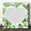 Square Botanical Jungle Leaves Any Song Lyric Personalised Music Wall Art Print