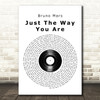 Bruno Mars Just The Way You Are Vinyl Record Song Lyric Quote Print