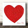 Painted Red Heart Square Any Song Lyric Personalised Music Wall Art Print