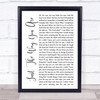 Bruno Mars Just The Way You Are White Script Song Lyric Quote Print