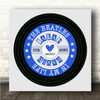 Blue Grey Square Vinyl Record Any Song Personalised Square Music Song Lyric Wall Art Print