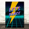 Let's Dance David Bowie Uv Words Retro Lightening Bolt Music Song Lyric Wall Art Print