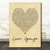 Buju Banton Love Sponge Vintage Heart Song Lyric Quote Print