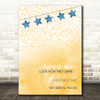 Coldplay Yellow Blue Stars Gold Confetti Music Song Lyric Wall Art Print