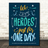 David Bowie Heroes Blue Stars And Arrows Music Song Lyric Wall Art Print