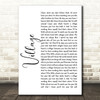 Cam Village White Script Song Lyric Quote Print