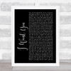 Cee Lo Green I Want You Black Script Song Lyric Quote Print