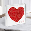 Painted Red Heart Square Any Song Lyric Acrylic Block