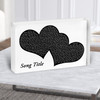 Landscape Black & White Two Hearts Any Song Lyric Acrylic Block