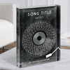 Grunge Grey Vinyl Record & Needle Any Song Lyric Acrylic Block
