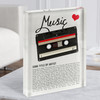 Cassette Tape Music Heart Any Song Lyric Acrylic Block