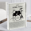 Drum Kit Black Any Song Lyric Acrylic Block