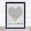 Cimorelli You're Worth It Grey Heart Song Lyric Quote Print