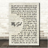 Madness My Girl Vintage Script Song Lyric Print