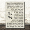 Billy Idol Mony Mony Vintage Script Song Lyric Print