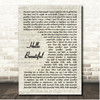 MercyMe Hello Beautiful Vintage Script Song Lyric Print