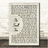 Mick Flannery The Small Fire Vintage Script Song Lyric Print