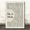 Sheriff When Im With You Vintage Script Song Lyric Print