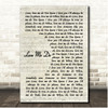 The Beatles Love Me Do Vintage Script Song Lyric Print