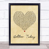 Coffey Anderson Better Today Vintage Heart Song Lyric Quote Print