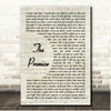 The Martins The Promise Vintage Script Song Lyric Print