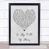 Coldplay A Sky Full Of Stars Grey Heart Song Lyric Quote Print