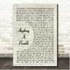 Will Young Anything Is Possible Vintage Script Song Lyric Print